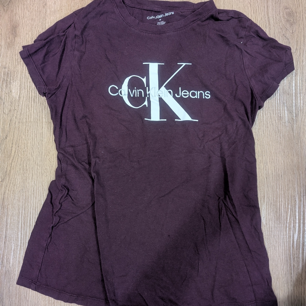 Calvin Klein Jeans Women's Dark Purple Tee
